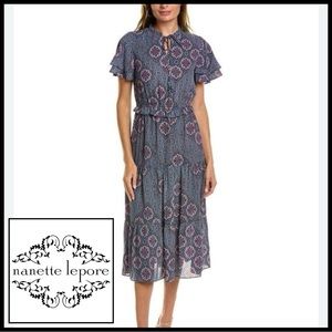 Nanette Lepore Bali Orchid Print Dress. Size 16. New.